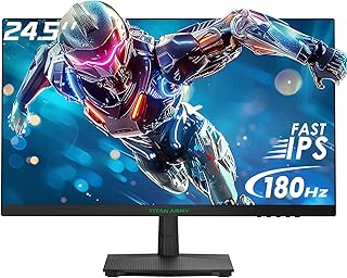 شاشة ألعاب 24.5 بوصة 180Hz من تيتان ارمي كمبيوتر IPS FHD 1080P 1 مللي ثانية مزامنة تكيفية HDR10 118% sRGB بدون إطار HDMI 2.0 منفذ عرض 1.4 فيسا متر × أوضاع FPS P2510G أسود