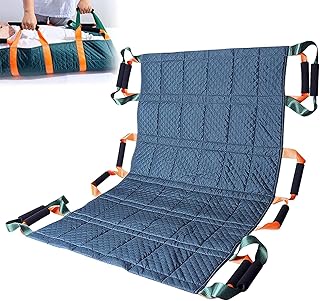 Slide Sheet Transfer Board Belt, Positioning Bed Pad for Moving Patients with 12 Handles, Handling Belt for Elderly Disabled and Bedridden Patients, Load-120kg