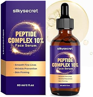 Silkysecret 10% Peptide Serum (2 Fluid Ounces), Collagen Peptide Serum, Hyaluronic Acid & Niacinamide, Anti-Aging Argirelin, Hydra Facial Serum 2 Fluid Ounce (Pack of 2)