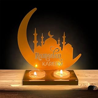 حامل شموع رمضان، حامل شموع عيد مبارك، حامل شموع الشاي، حامل شموع على شكل قمر، ديكور رمضان، حامل شموع رمضان المزخرف، ديكور الطاولة، حامل شموع رمضان لحفلات الزفاف،