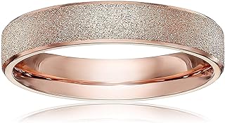 LOVE Beauties 4mm Women's Titanium Rose Gold Wedding Band Ring (Size Selectable)