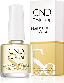 CND SolarOil العناية بالأظافر والبشرة ، 0.25 أونصة سائلة ، للبشرة الجافة والتالفة ، محمل بزيت الجوجوبا وفيتامين E لأظافر أكثر صحة وأقوى، من سي ان دي