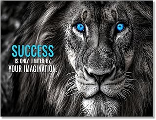 Motivational Phrases Poster Print Inspiring Words Wall Art Canvas Painting Tiger Lion Leopard Eagle Office Decor Home Decoration (SKU22,16 x20inch=(40 x 50 cm),Unframed)