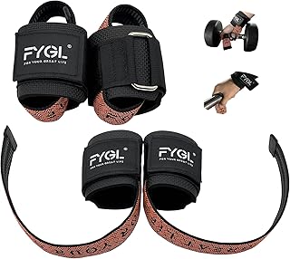 FYGL Lifting-Wrist-Straps-for-Weight-Lifting with Neoprene Padded Wrist-Wraps and Dual-Sided Grip Options