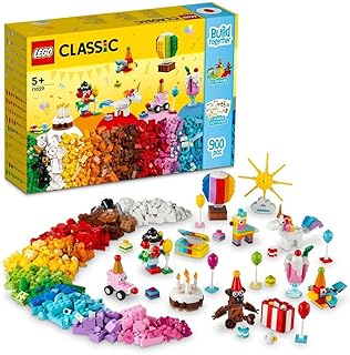 مجموعة لعبة صندوق الحفلة الإبداعي 11029 من LEGO Classic؛ متعة الترابط الأسري؛ ابنوا والعبوا معًا؛ للأطفال الذين تبلغ أعمارهم 5 سنوات أو أكثر (900 قطعة)