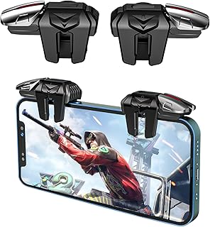 TERRIFI Game Trigger - 2024 Upgrade Version PUBG Mobile Controller 6 Finger Sensitive Shoot Compatible with iPhone and Android Most Phones Support COD/PUBG/ROS/and more