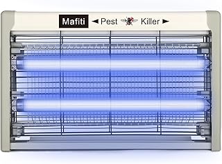 صاعق حشرات كهربائي من مافيتي، صاعق بعوض داخلي يجذب الذباب مع ضوء الاشعة فوق البنفسجية بقدرة 20 واط للمطبخ والمنزل والحديقة الداخلية والاستخدام التجاري او المنزلي (رمادي-جديد)