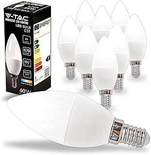 في-تي ايه سي 10 × مصباح LED E14 شمعة - 4.5 واط (يتوافق مع 40 واط) لمبة شمعة - 470 لومن - لمبة شمعة - ضوء 3000 كلفن ابيض دافئ