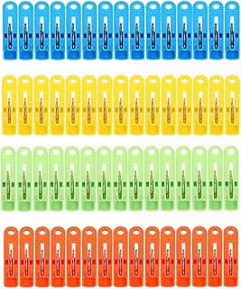 60 قطعة من مشابك الملابس البلاستيكية مع حلقة خارجية ثابتة لملابس الملابس والجوارب