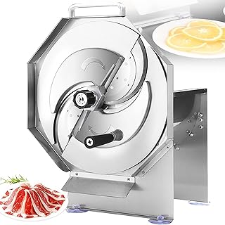 Commercial stainless steel slicer, Hand-Operated Fruit and Vegetable Slicer, 0.2-10mm Thickness Adjustable, Comes with Two Spare Stainless Steel Blades, For Fruits, Vegetables, and Meat