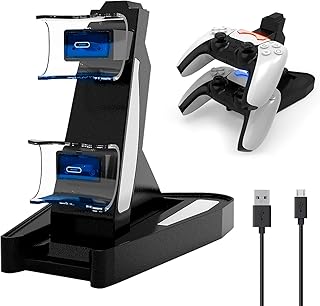 Mabsi Bebé Tech PS5 Dual Controller Charger, Charging Dock for PlayStation 5 / PS5 Fast Charging Station with LED Indicator - PS5 Accesories