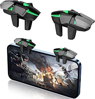 Bolivia's Mobile Trigger, 1 Pair Cell Phone Gaming Joystick 6 Fingers Operation Triggers for Gaming, Mobile Game Controller with Sensitive Shoot and Aim, Applicable for Office, School, Trip, Camping