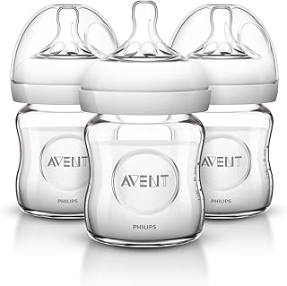 زجاجات أطفال من الزجاج الطبيعي من Philips Avent ، 4 أونصات (3 عبوات)