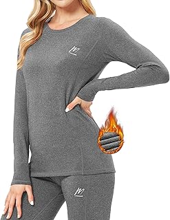 Women's Thermal Underwear, Winter Warm Base Layer Compression Set Fleece Lined Long Johns