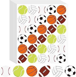 DTOFOOT Sports Stickers for Kids, 720 Pcs Football Basketball Stickers Envelope Sealing Shirt Water Bottle Stickers for Sports Event Ball Themed Party Decorations Boys Girls Kid's Gifts