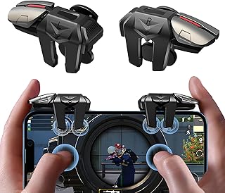 Sakerr Mobile Controller Gaming Triggers, 2Pcs Phone Mobile Controller Mobile Gaming Controller Joystick Phone Game Controller Joystick 4-Key Mobile Gaming Triggers for Most Smartphones