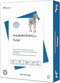 هامر ميل ورق طابعة تايدال 20 باوند، 8.5 × 11-1 رزمة (500 ورقة) - 92 ساطع، صنع في الولايات المتحدة الأمريكية