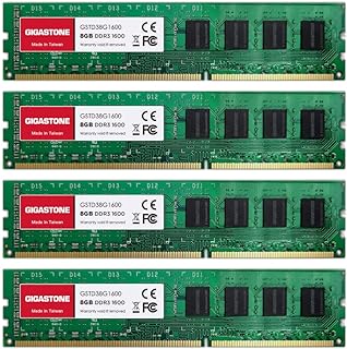 جيجاستون DDR3 32GB (8GBx4) 1600MHz PC3-12800 CL11 1.5V UDIMM 240 دبوس غير مخزن مؤقت غير ECC للكمبيوتر المكتبي مجموعة ترقية وحدة ذاكرة RAM