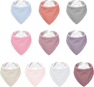 NISXABEBE Muslin Baby Bibs,Baby Bandana Drool Bibs 100% Cotton for Baby Boy Girl,Not Shrink Bib for Drooling Teething