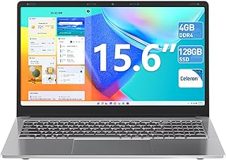 لابتوب اس جي اي ان 15.6 انش بمعالج سيليرون رباعي النواة (حتى 2.6GHz)، ذاكرة RAM 4GB وSSD 128GB، قابل للتوسيع 1TB، بطاقة رسومات UHD 600، نوع C، USB 3.2×2، ميني HDMI، واي فاي 5G، بطارية 53300WH