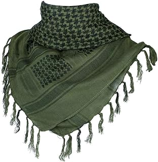 'FFNIU Cotton Scarf Military Shemagh Arab Tactical Desert Keffiyeh Thickened Head Neck Scarf Wrap for Women and Men 43''x43'''