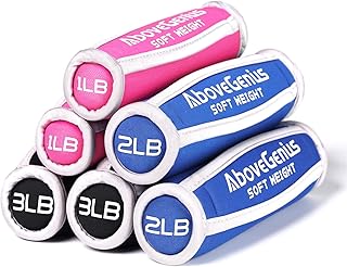 AboveGenius Hand Weights Set for Women&Men,Soft Dumbbells Set of 6(1lb 2lb 3lb Each Pack) for Dumbbell Walking Weight Sets with Hand Strap for Workout Running, Jogging and Physical Therapy (3 Pair