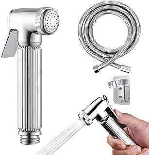 Bidet Hand Shower Stainless Steel Hand Shower for Sink with Hose, Bidet Hand Shower for Toilet, Sink Shower for Toilets, Bidet and Bathroom, Hand Shower Toilet Set, Bidet Silver, 150 cm