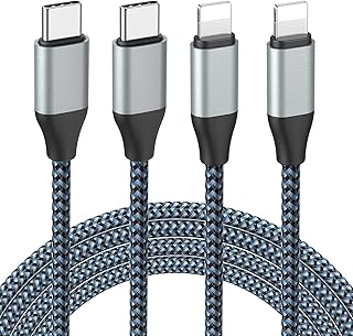 كيبل USB C الى لايتنينج بطول 10 قدم 20 واط معتمد من ام اف اي، سلك شحن سريع من النايلون المضفر متوافق مع ايفون 14/14 بلس/13/13 ميني/13 برو ماكس/12/12 برو ماكس/11/11 برو/اكس اس