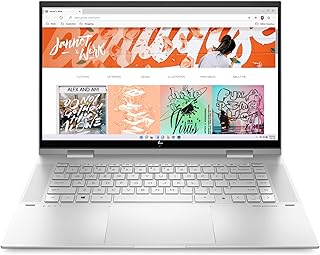 HP لابتوب انفي x360 قابل للتحويل مقاس 15 انش ومعالج انتل كور i7-1260P وبطاقة رسومات انتل ايريس اكس اي وذاكرة RAM 16GB وSSD سعة 1TB وويندوز 11 هوم (15-es2026nr، الومنيوم فضي طبيعي)