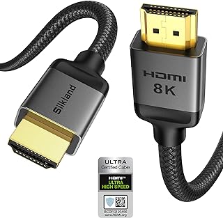 سيلك لاند كيبل HDMI 2.1 10K 8K معتمد [4K@240Hz 144Hz 120Hz 8K@60Hz 2K@240Hz] كيبل HDMI فائق السرعة 48Gbps (مضفر مطور)، HDR، eARC، HDCP 2.3، متوافق مع Xbox/PS5/PS4/Roku TV-6.6 قدم