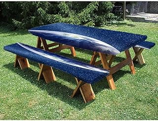 Starry sky Picnic Fitted Tablecloth and Bench Seats Table Cover, Cosmic starry style theme, for outdoor picnic parties, 28 x 72 Inch