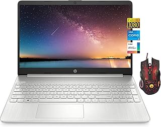 HP لابتوب 2024 بشاشة FHD 15.6 انش ومعالج انتل كور i5-1135G7 حتى 4.2GHz (افضل من i7-1065G7) وRAM 16GB وSSD 1TB وبطاقة عرض مرئي انتل ايرس Xe وكاميرا ويب وواي فاي وبلوتوث وماوس العاب ويندوز 11 هوم