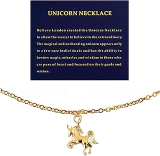 Unicorn Compass Mountain Necklace for Women Friendship Anchor Good Luck Pendant Chain Girls Jewelry Message Gift Card