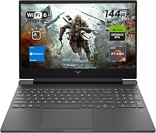 HP لابتوب العاب فيكتوس 15 بشاشة FHD 15.6 انش 144Hz ومعالج AMD رايزن 5 7535HS و64GB DDR5 RAM و2TB PCIe M.2 SSD وانفيديا جيفورس RTX 2050 وHDMI وواي فاي 6 وويندوز 11 هوم فضي ويندوز 11 هوم