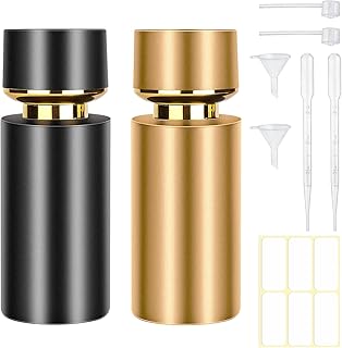 Gsteng 2pcs 100ml Glass Spray Bottle for Perfume,Refillable Travel Perfume Atomizer Bottles,Black&Gold Portable Cologne Atomizer Empty Bottle.(Black&Gold)