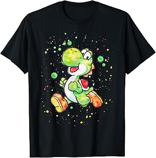 تي شيرت Yoshi Watercolor Splatter Portrait