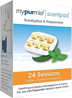 ماي بورميست ScentPad Eucalyptus and Peppermint لأجهزة ماي بورميست Ultrapure المحمولة ومرطب الهواء، 24 خزان