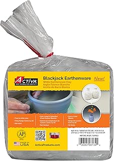 ACTIVA Blackjack Low-Fire Earthenware Clay, 4 Pounds, White