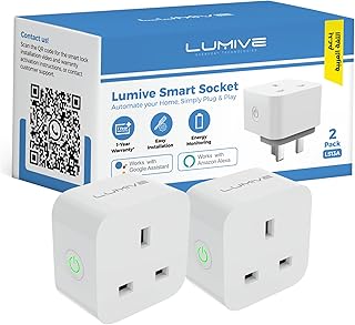 Lumive فيش ذكي يدعم اليكسا وجوجل هوم بتقنية الواي فاي للمنزل الذكي يدعم المؤقت و تحكم عن بعد ومراقبة استهلاك الكهرباء – 13 أمبير – 110/220 فولت