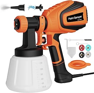 Paint Gun, HVLP Electric Paint Gun 700W with 1200ml Container, 4 Nozzles & 3 Models, Cleaning & Dust Blowing Fitting, Spray Rate 1000 ML/Min