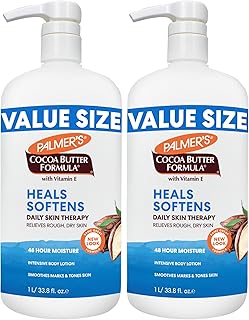 Palmer's Cocoa Butter Formula Daily Skin Therapy Body Lotion, Pump Bottle, 33.8 Ounces (Pack of 2)