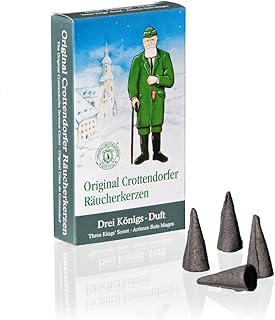 Crottendorfer Incense Cones Original - Three King Fragrance, Pack of 24, M Size - Finest Fragrance for Christmas Time - Handpicked with Natural Ingredients - Made in Germany