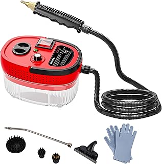 SMAYDA Portable high pressure steam cleaner with 3 brushes and 1 glass scraper quickly generates high temperature steam to deep clean kitchens and car seats