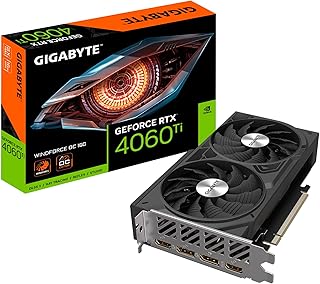 جيجابايت بطاقة رسومات جيفورس RTX 4060 Ti ويندفورس او سي 16G مروحتين 16GB 128 بت GDDR6 فيديو GV N406TWF2OC 16GD pci_e_x16