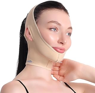 Post Surgical Chin Strap Bandage for Women Neck and Chin Compression Garment Wrap Face Slimmer, Jowl Tightening, Lifting