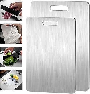 Titanium Cutting Board, Taima Titanium Cutting Board, 100% Pure Titanium Cutting Boards For Kitchen, 304 Stainless Steel Food Grade Cutting Boards, Meat, Fruit, Vegetables, Hygienic,Durable(39 * 28cm)