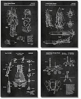 ارت كانت هورت يو ديكور علوم الفضاء الخارجي 4 8 × 10 انش ديكورات مطبوعات براءات الاختراع - هدايا رائعة لمحبي - اختراعات ستيمبنك الفنية الجدارية الصناعية - لوحات صور وكالة ناسا العتيقة أسود