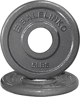 Balelinko 2-inch Olympic Grip Plate Cast Iron Weight Plate for Strength Training, Weightlifting and Crossfit, Sold in Single or Pair - 2.5LB-45LB