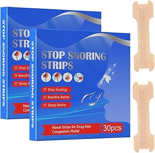 Nose Plasters Snoring Pack of 60 Anti Snoring Plasters, Nose Strips Better Breathing, Nose Plasters, Relieve Nasal Congestion Due to Runny Nose, Anti Snoring Plasters for Sports and Sleep