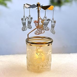 حامل شموع دوار الشاي الخفيف ملاك نذري حامل الشموع الدوارة Tealight حاملات تزيين عيد الميلاد للمنزل طاولة الطاولة المركزية هدية لزوجة الزفاف عيد ميلاد الأطفال (حذاء)